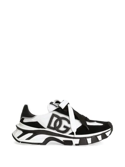 Dolce & Gabbana White And Black Dg Country Road Sneakers In Multi