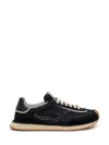 Dolce & Gabbana Dg Cushion Suede And Leather-trimmed Crocheted Sneakers In Black