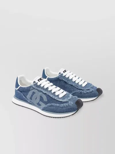 Dolce & Gabbana Low Top Denim Texture Sneakers