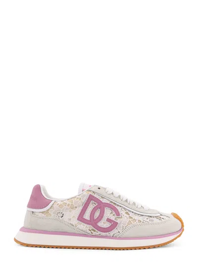 Dolce & Gabbana Low-top Lace Sneakers With Suede Inserts In Multi