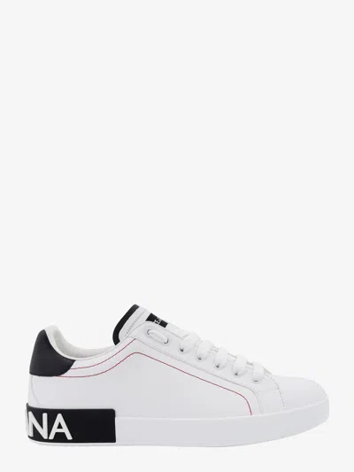 Dolce & Gabbana Low-top Leather Sneakers In Black