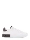 Dolce & Gabbana White Leather Portofino Sneakers In White