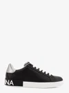 Dolce & Gabbana Portofino Sneakers In Nappa Calfskin With Cushioned Footbed In Black