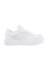 Dolce & Gabbana Logo Print Leather Lace-up Sneakers In White
