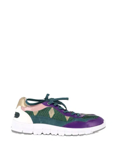 Pre-owned Dolce & Gabbana Low-top Leather Trainers In Purple