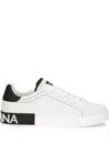 Dolce & Gabbana Calfskin Nappa Portofino Sneakers For Men In White
