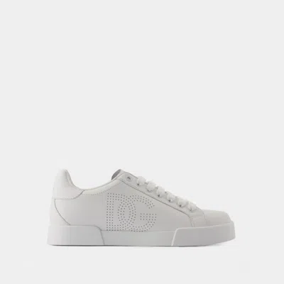 DOLCE & GABBANA SNEAKERS LOW TOP - DOLCE&GABBANA - CUIR - BLANC