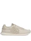 Dolce & Gabbana Leather-trimmed Canvas Sneakers In Neutral