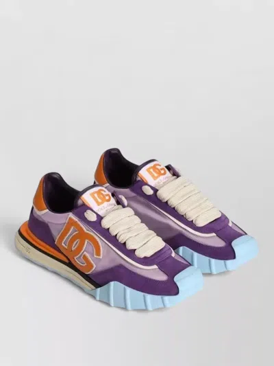 Dolce & Gabbana Low Top Sneakers Contrast Sole Detail In Multi