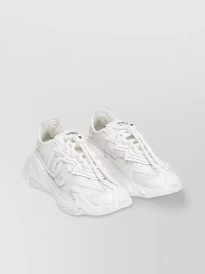 Dolce & Gabbana Low Top Sneakers With Chunky Sole And Perforated Design In White
