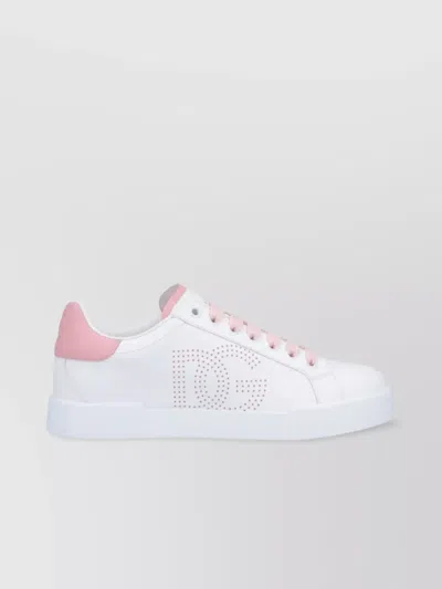 DOLCE & GABBANA LOW TOP SNEAKERS WITH CONTRAST HEEL TAB
