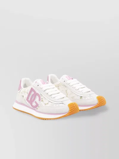 Dolce & Gabbana Low Top Sneakers With Contrast Heel Tab
