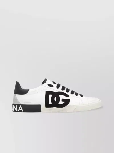 Dolce & Gabbana Low-top Sneakers With Contrasting Heel Insert In Multicolor