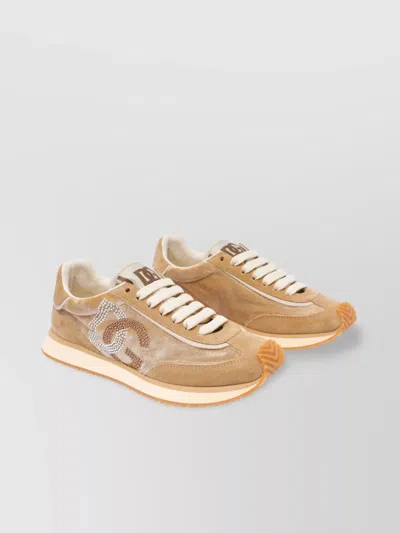 Dolce & Gabbana Low Top Sneakers With Dg Cushion Style In Beige