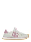 Dolce & Gabbana White Low Top With Lace Details And Dg Patch On The Side In Multi