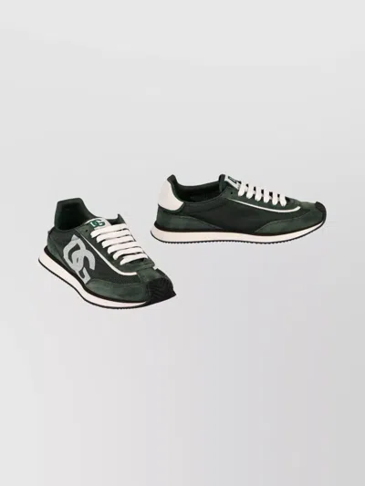 DOLCE & GABBANA LOW-TOP SNEAKERS WITH MESH AND SUEDE