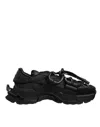 Dolce & Gabbana Black Low Top Space Lace Up Sneakers Shoes In Black