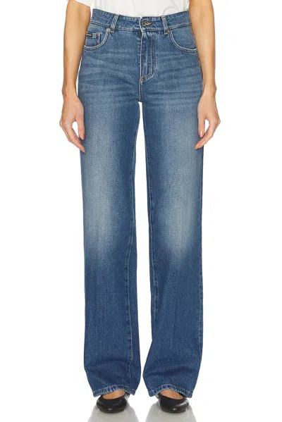Dolce & Gabbana Low Waisted Wide Leg In Indigo