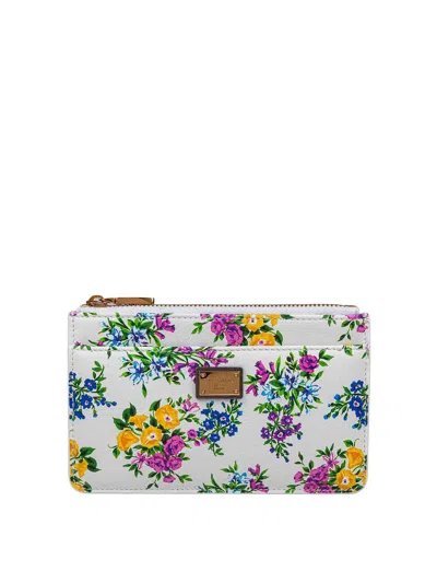 Dolce & Gabbana Lower Pattern Dauphine Leather Card Holder In Multi