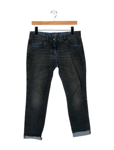 Pre-owned Dolce & Gabbana Low-rise Straight Leg Jeans In Black