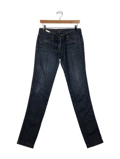 Pre-owned Dolce & Gabbana Low-rise Straight Leg Jeans In Blue