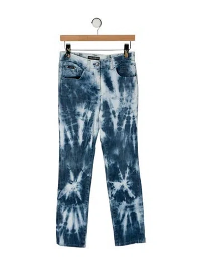 Pre-owned Dolce & Gabbana Low-rise Straight Leg Jeans In Blue
