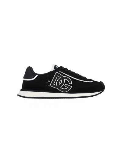 Dolce & Gabbana Low-top Logo Sneakers In Black