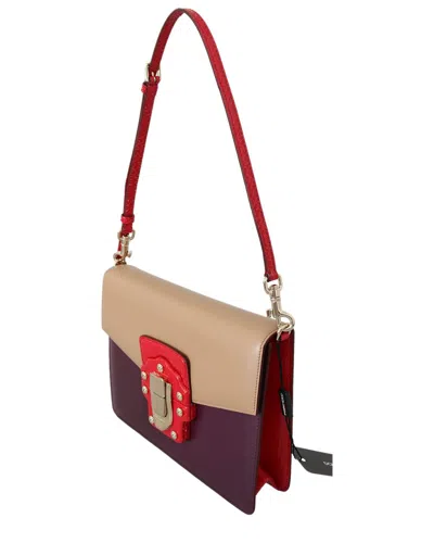 Dolce & Gabbana Lucia Leather Shoulder Bag In Purple