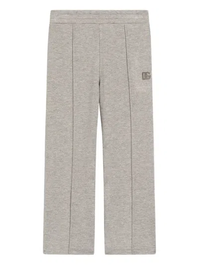 Dolce & Gabbana Kids' Lurex Fleece Trousers In Gray