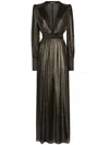 Dolce & Gabbana Lurex Plunge Gown In Metallic