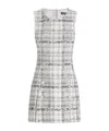 Dolce & Gabbana Lurex Raschel Tweed A-line Minidress With Dg-branded Buttons In White