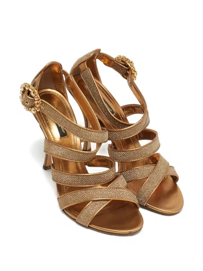 Pre-owned Dolce & Gabbana Lurex Sandals In Gold