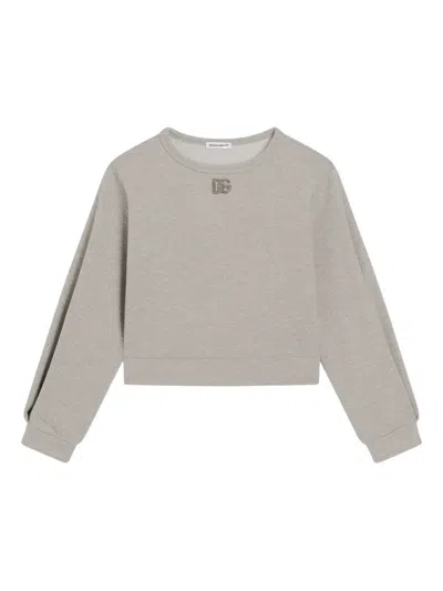 Dolce & Gabbana Kids' Lurex Sweatshirt In Gray