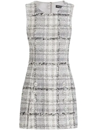 DOLCE & GABBANA GREY LUREX TWEED DRESS