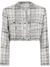 Dolce & Gabbana Gray Short Check Lurex Raschel Tweed Jacket In Grau
