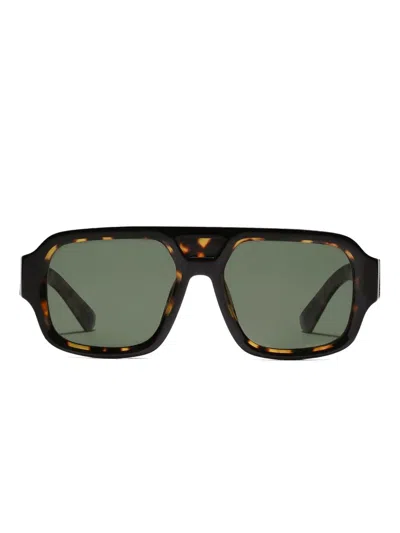 Dolce & Gabbana Lusso Sartoriale Geometric-frame Sunglasses In Brown