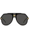 Dolce & Gabbana Lusso Sartoriale Pilot-frame Sunglasses In Black