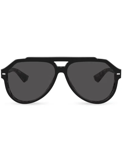 Dolce & Gabbana Sonnenbrille Mit Rundem Gestell In Black