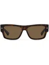 Dolce & Gabbana Lusso Sartoriale Rectangle-frame Sunglasses In Brown