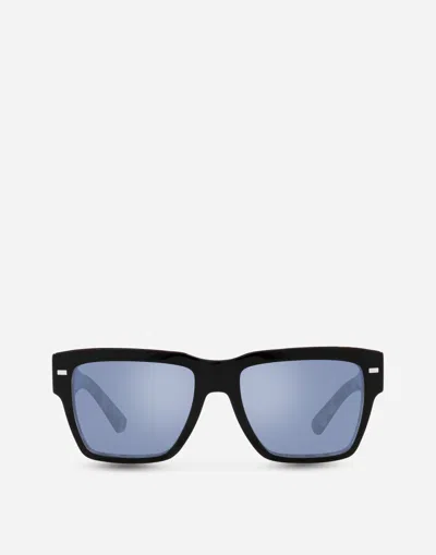 Dolce & Gabbana Tortoiseshell-detail Mirrored-lense Sunglasses In Black
