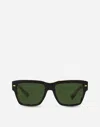 Dolce & Gabbana Lusso Sartoriale Sunglasses In Matte Black On Yellow Havana