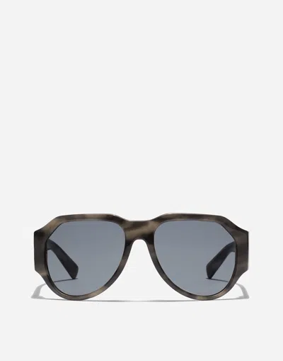 Dolce & Gabbana Lusso Sartoriale Sunglasses In Striped Grey