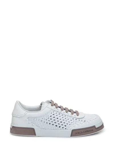 Dolce & Gabbana Luxe Leather Francesina Sneakers In White