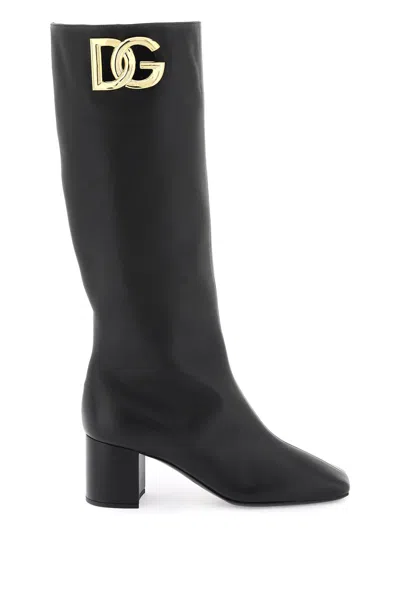 Dolce & Gabbana Luxurious Black Leather Boots For Women