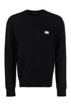 DOLCE & GABBANA LUXURIOUS BLACK WOOL AND CASHMERE SWEATER FOR MEN