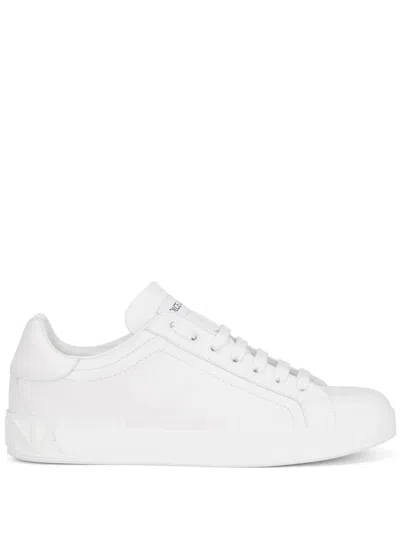 Dolce & Gabbana Luxurious Calfskin Casual Sneakers For Men In White