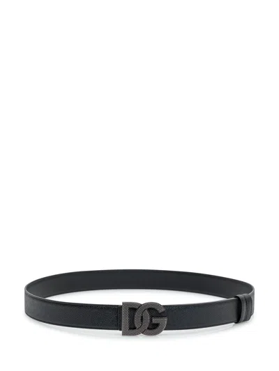 Dolce & Gabbana Luxurious Logo Belt In Nero/nero