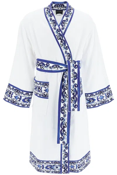 Dolce & Gabbana Luxurious Mixed Colors Bathrobe From Italian Designer In Multicolor