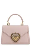 DOLCE & GABBANA LUXURIOUS PALE PINK LEATHER MINI-HANDBAG WITH EMBELLISHED APPLIQUE