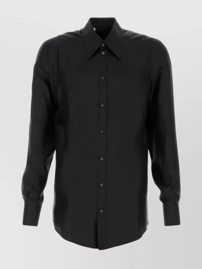 Dolce & Gabbana Luxurious Satin Long Sleeve Shirt In Gold